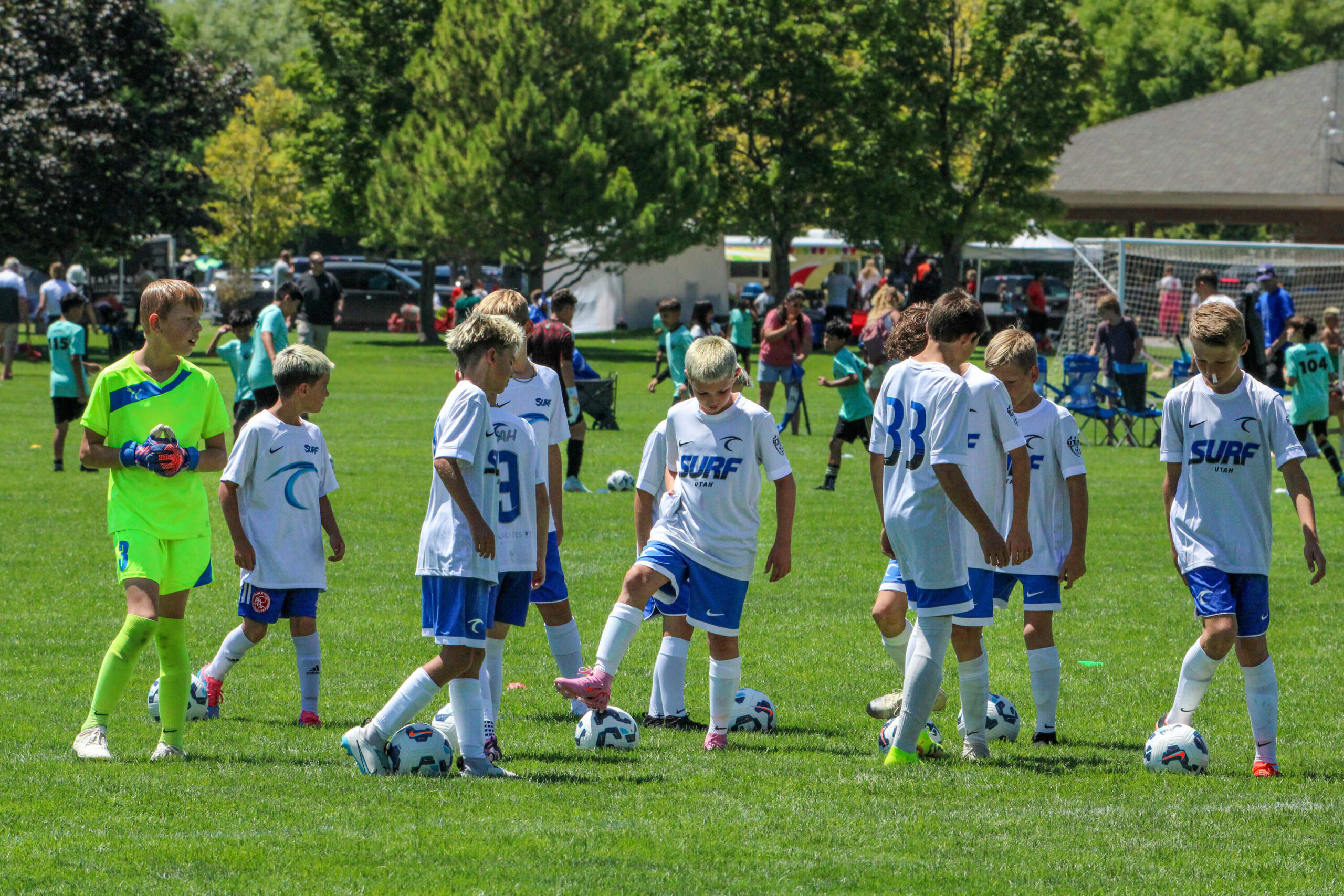 Youth players practicing